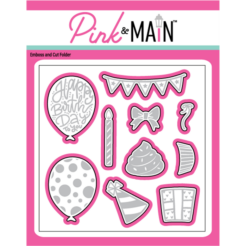 Pink and Main Birthday Emboss and Cut Folder pmt072