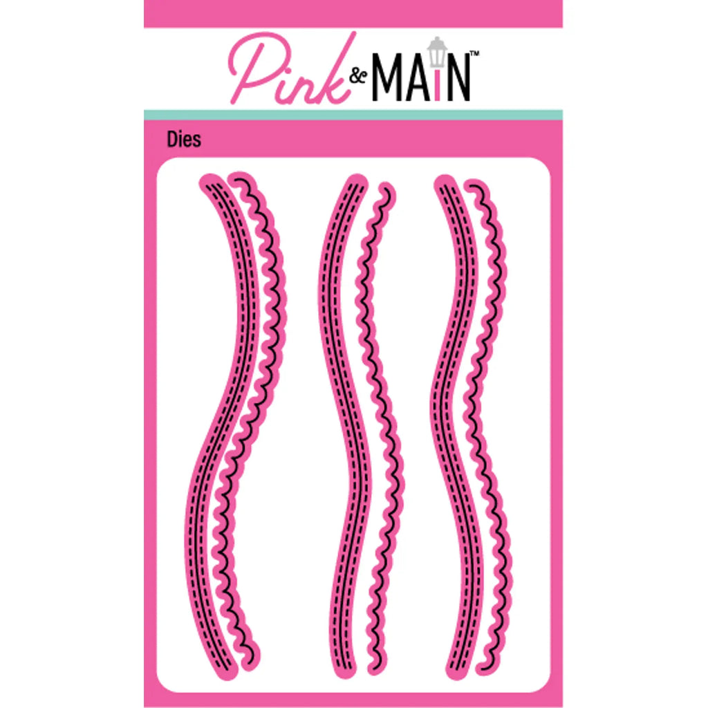 Pink and Main Waves and Scallops Borders Dies pnm605