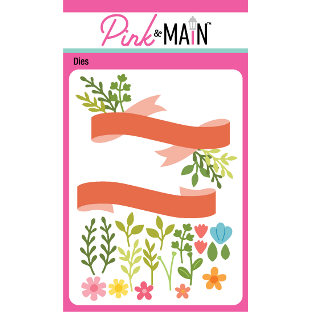 Pink and Main Floral Banner Dies pnm662