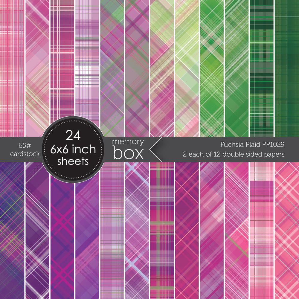 Memory Box Fuchsia Plaid 6x6 Paper Pack pp1029