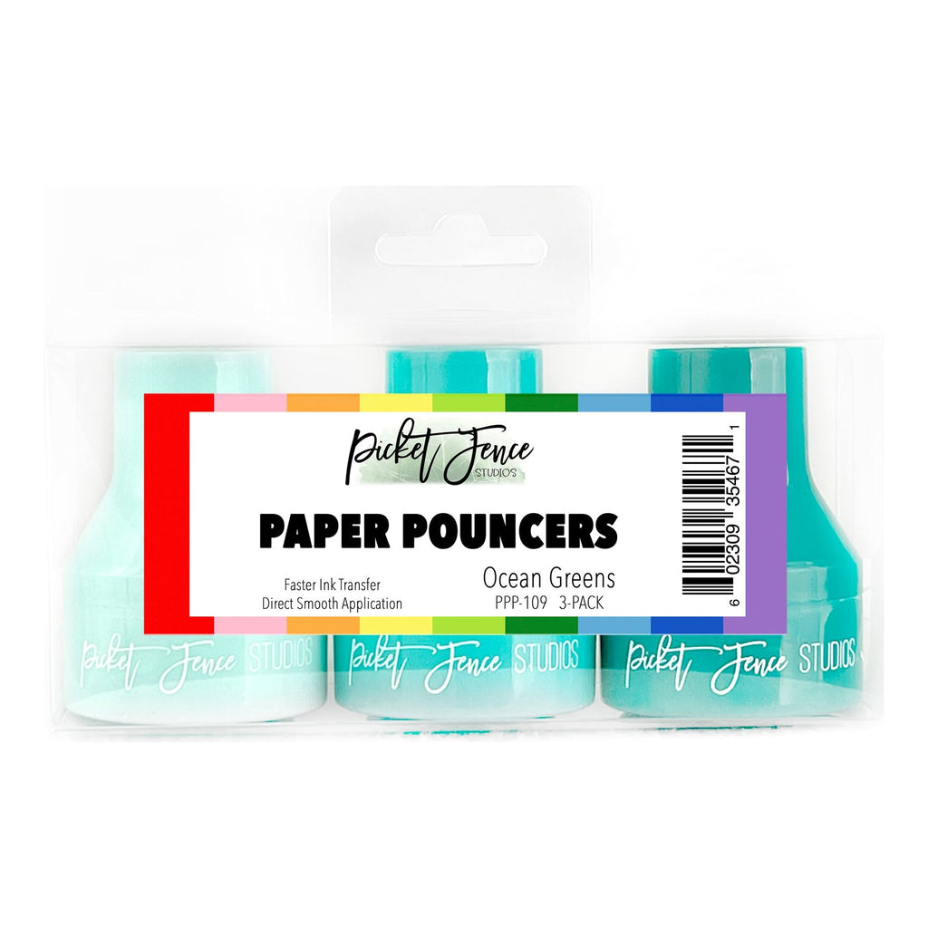 Picket Fence Studios Paper Pouncers Ocean Greens 3 Pack ppp-109