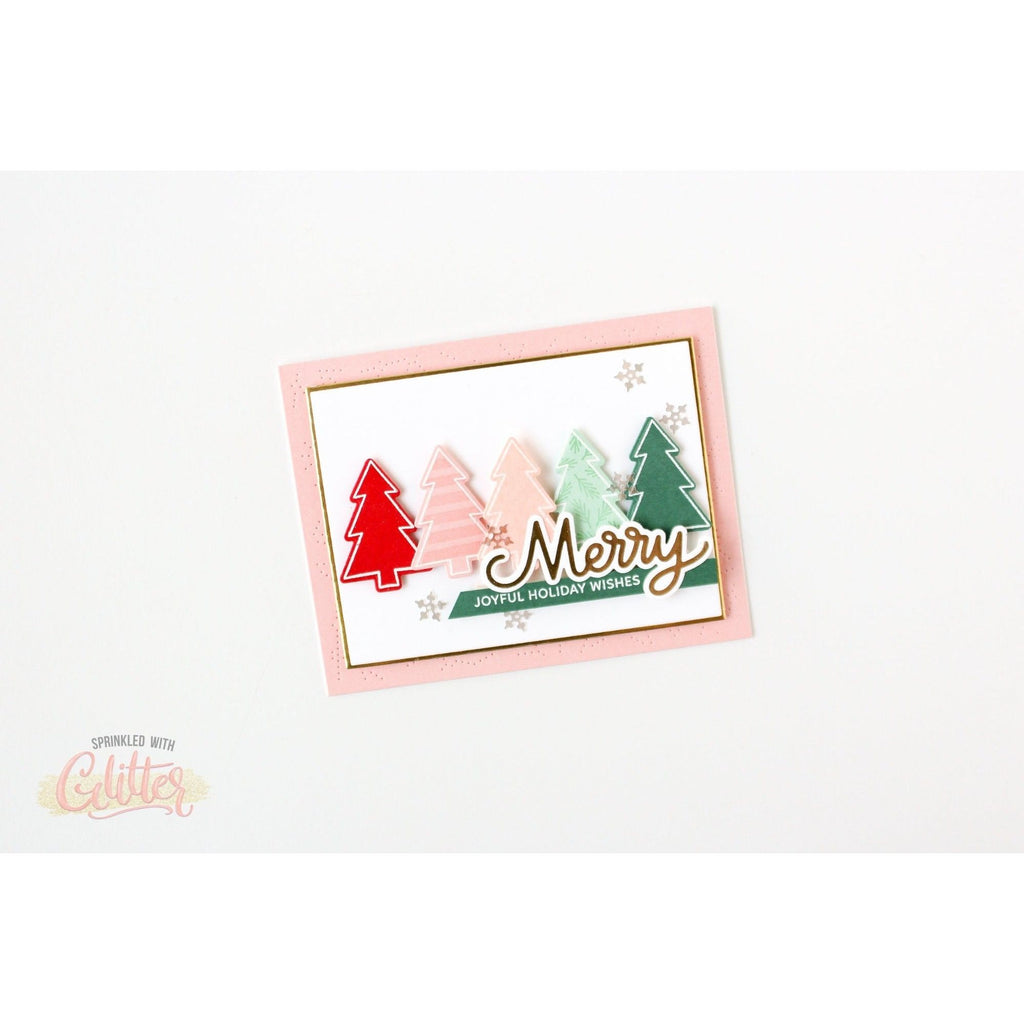 Pretty Pink Posh Holiday Trees Clear Stamps merry