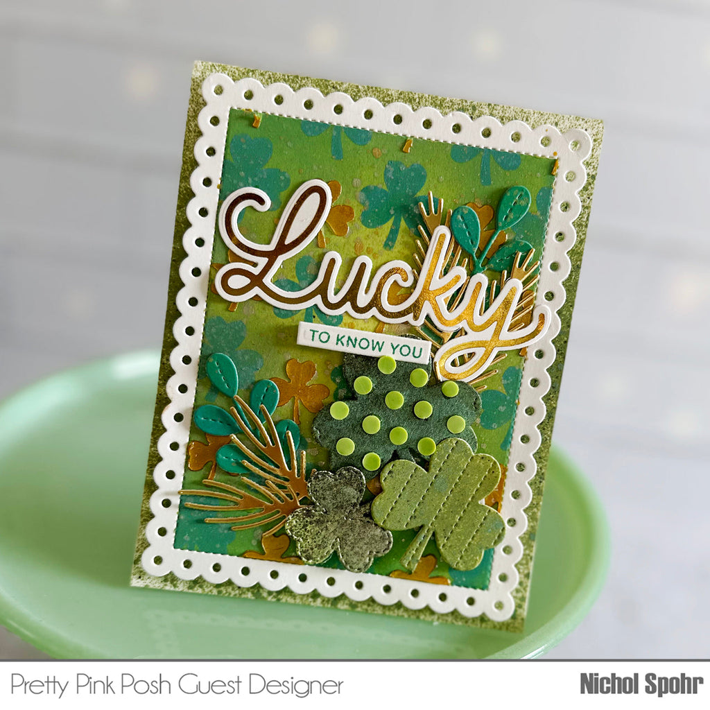 Pretty Pink Posh St. Patrick's Day Clay Confetti shamrocks | color-code:ALT01