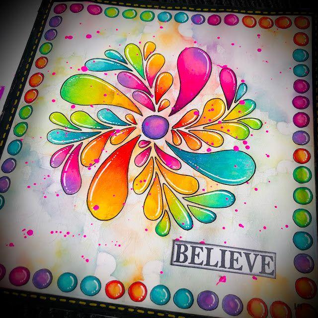 Paper Artsy Tracy Scott Large Stencil ps388 flower journal page