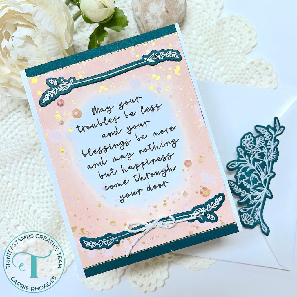 Trinity Stamps Irish Blessing Blooms Clear Stamp tps-312 Encouragement Prayer Card