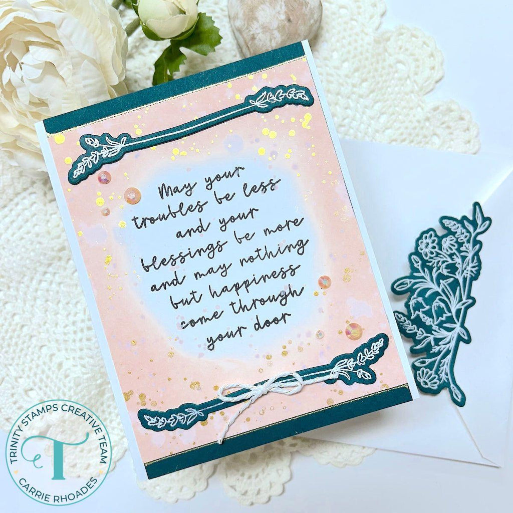 Trinity Stamps Irish Blessing Blooms Die tmd-c312 Encouagement Prayer Card