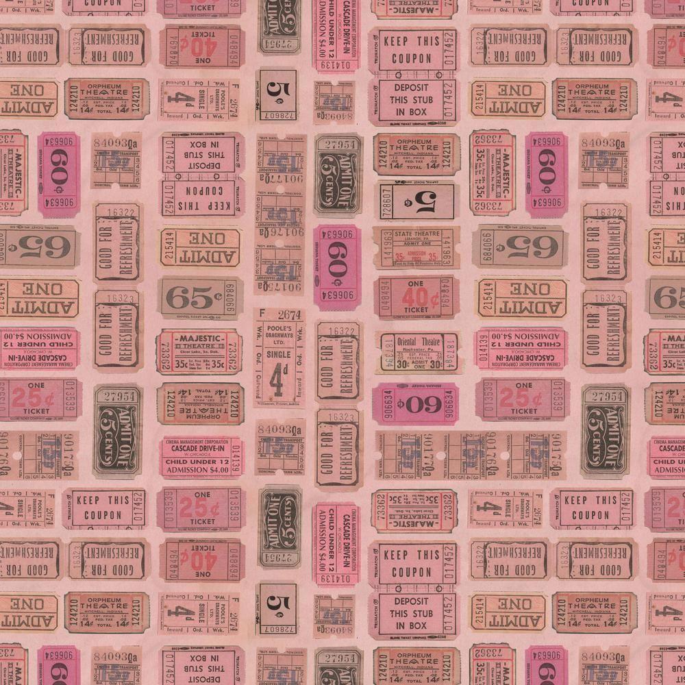 Tim Holtz Fabric By The Yard Pink Tickets pwth212