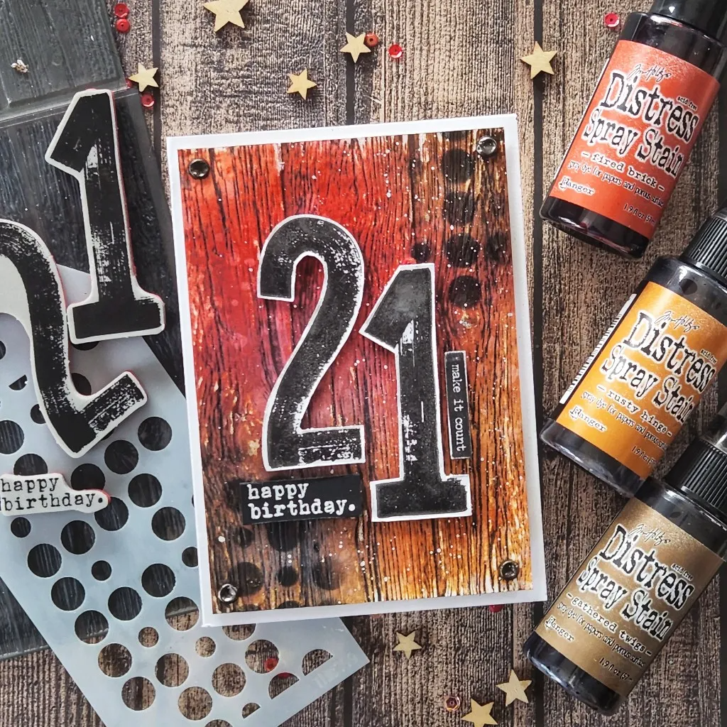 Simon Says Stamp Tim Holtz Paint By Number Bundle setpb24 21st Birthday Card