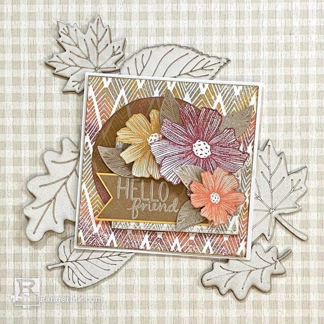 Ranger Simon Hurley Funky Chevron Cling Stamps hur82514 Hello Friend Card | color-code:ALT01