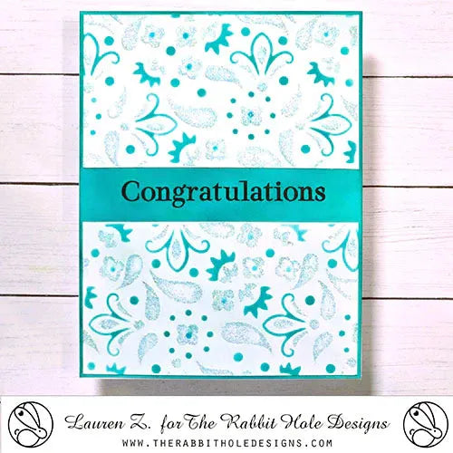 The Rabbit Hole Designs Paisley Bandana Layering Stencils trh-055s congratulations