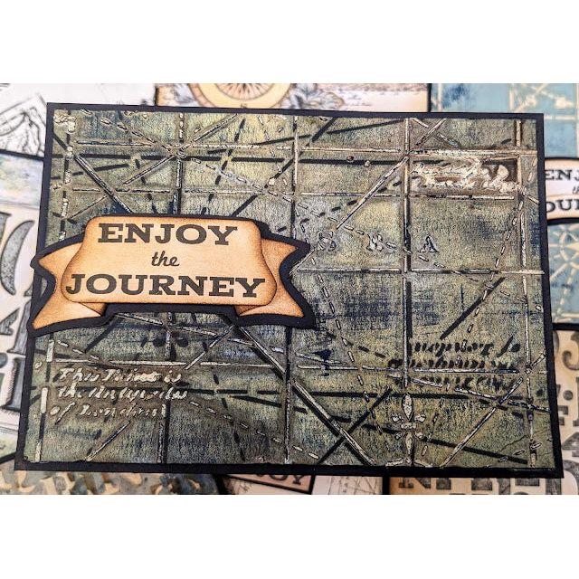 Paper Artsy Eclectica3 Scrapcosy Large Stencil ps437 journey