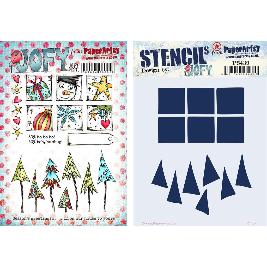 Paper Artsy JoFy Holiday Stamp and Stencil Bundle