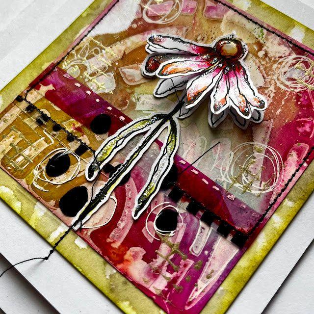 Paper Artsy Kate Crane Mini Stencil pm035 flower