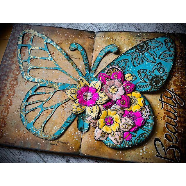 Paper Artsy Tracy Scott Large Stencil ps444 butterfly