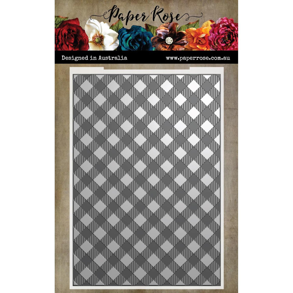 Paper Rose Buffalo Plaid 3D Embossing Folder 32952