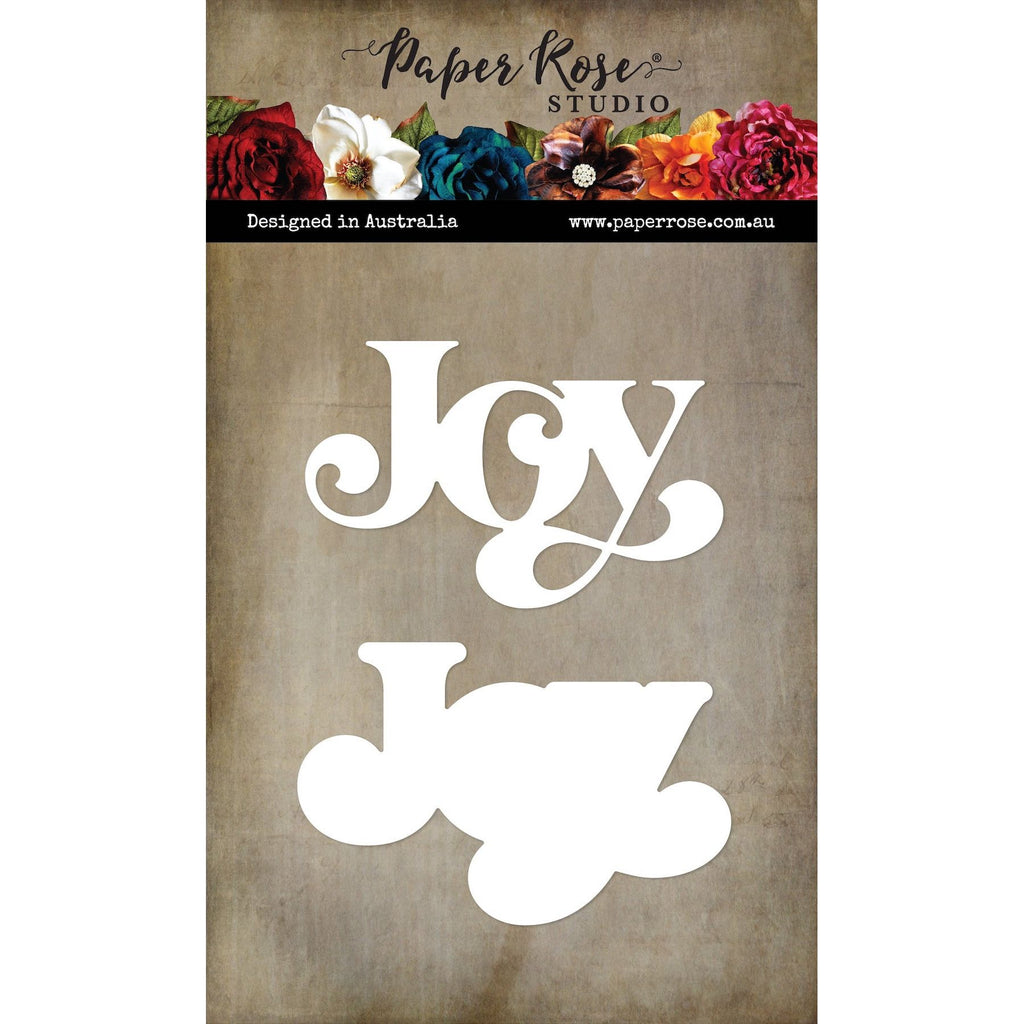 Paper Rose Fancy Script Layered Joy Die 32454