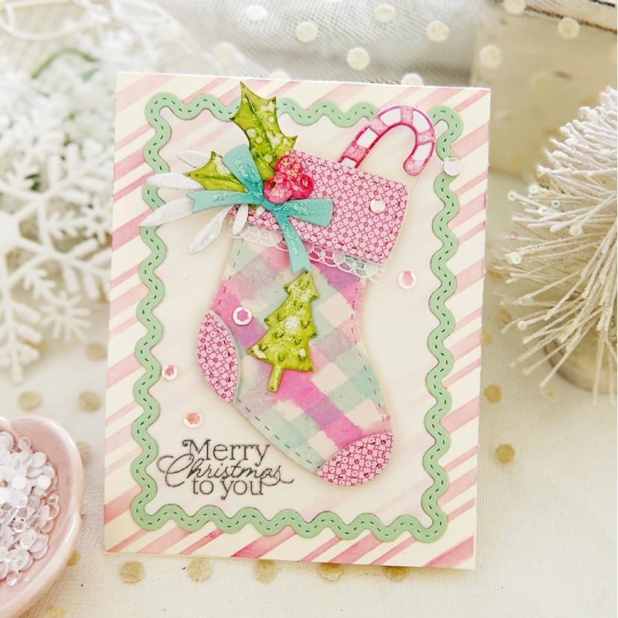 Papertrey Ink Build-A-Stocking Dies pti-0853 plaid