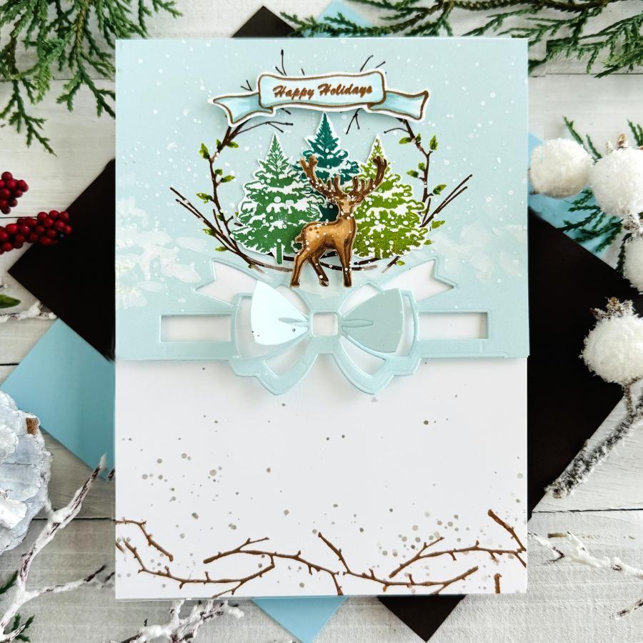 Papertrey Ink Elegant Edges Bow Dies pti-0858 deer