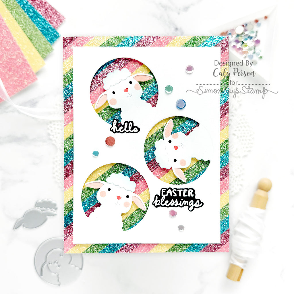 Simon Says Stamp Glitter Cardstock Pastels 6x6 sss332 Favorite Things Easter Card | color-code:ALT01