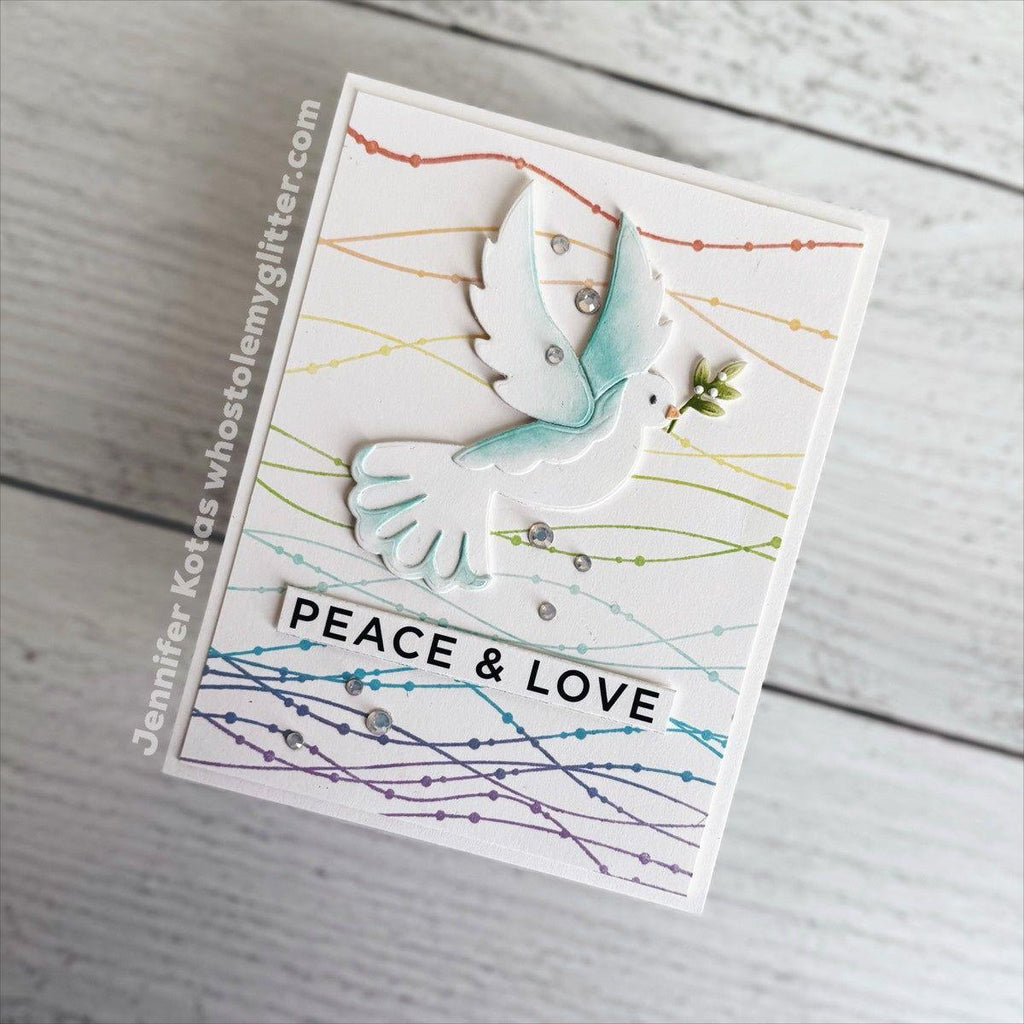 Simon Says Stamp Peaceful Dove Wafer Dies 1178sd Sweet Wishes Peace Card