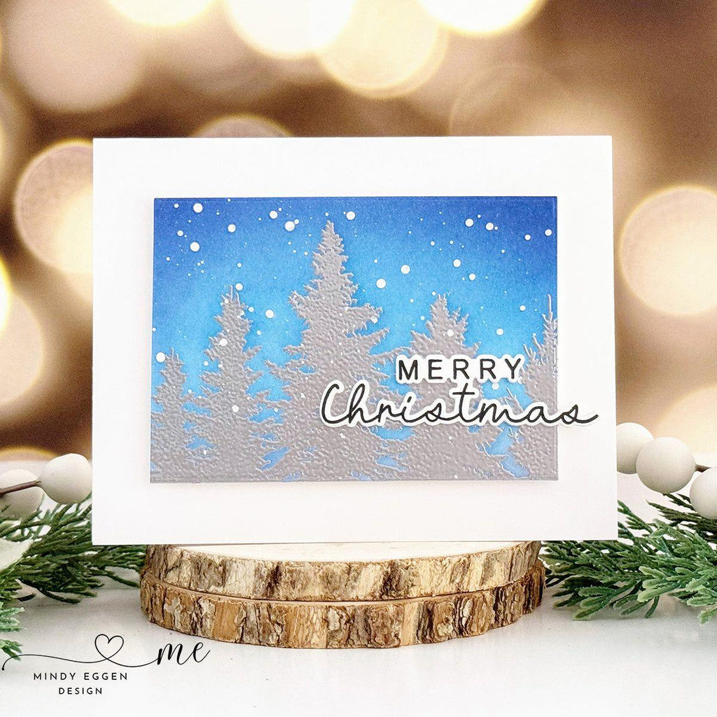 CZ Design Peaceful Trees Wafer Dies czd246c Stamptember Christmas Card | color-code:ALT03