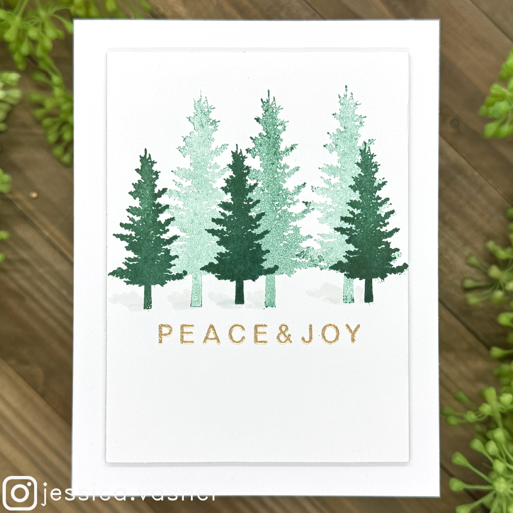 CZ Design Clear Stamps Peaceful Trees cz285c Stamptember Christmas Card | color-code:ALT03