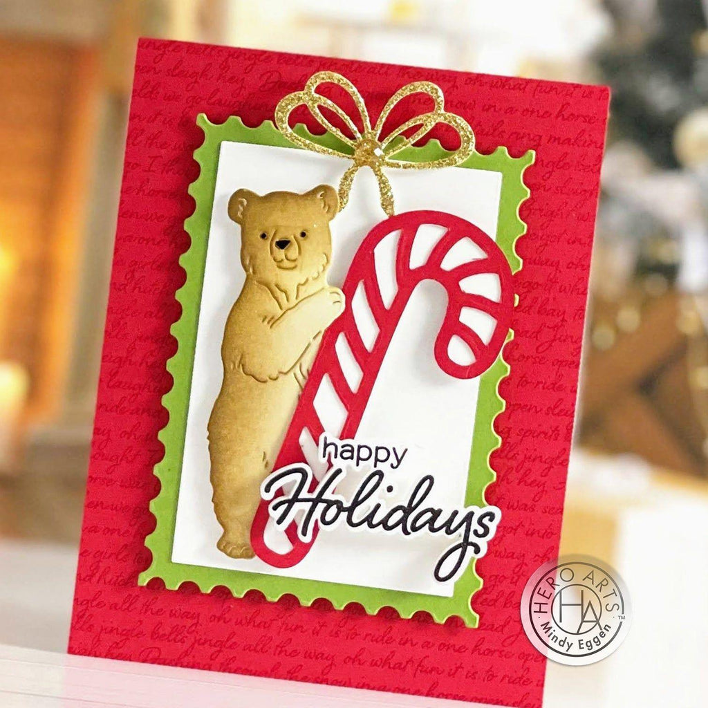 Hero Arts Cling Stamp Jingle Bells Script Bold Prints cg919 happy holidays | color-code:ALT04