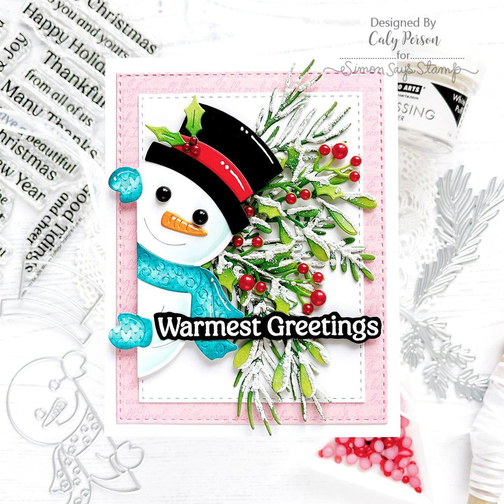 Hero Arts Cling Stamp Jingle Bells Script Bold Prints cg919 warmest greetings | color-code:ALT03