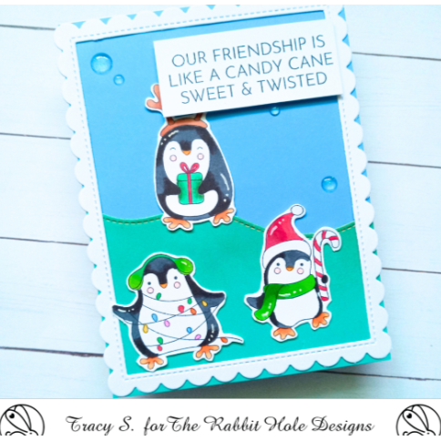 The Rabbit Hole Designs Penguining Clear Stamps TRH-213 Candy Cane