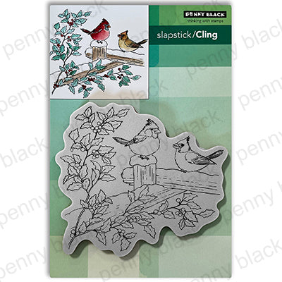 Penny Black Cardinal Christmas Cling Stamp 40-936