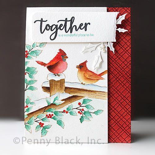 Penny Black Cardinal Christmas Cling Stamp 40-936 together