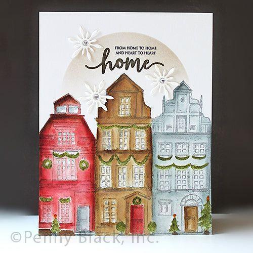 Penny Black Christmas Town Cling Stamp 40-943 home