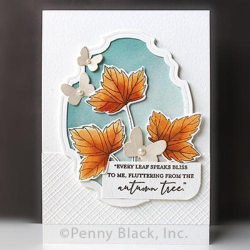 Penny Black Texture Embossing Folder 65-026 leaves