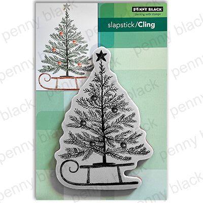 Penny Black Tree Sleigh Cling Stamp 40-941