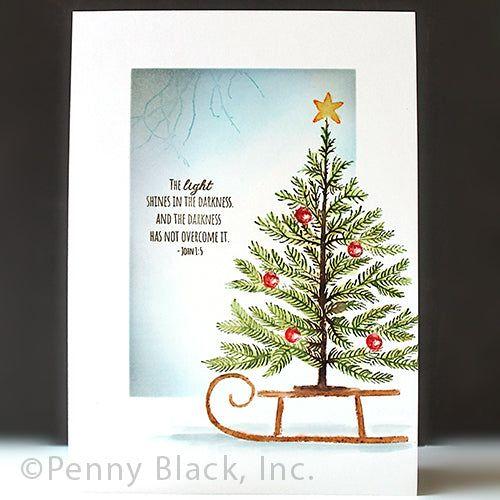 Penny Black Tree Sleigh Cling Stamp 40-941 tree