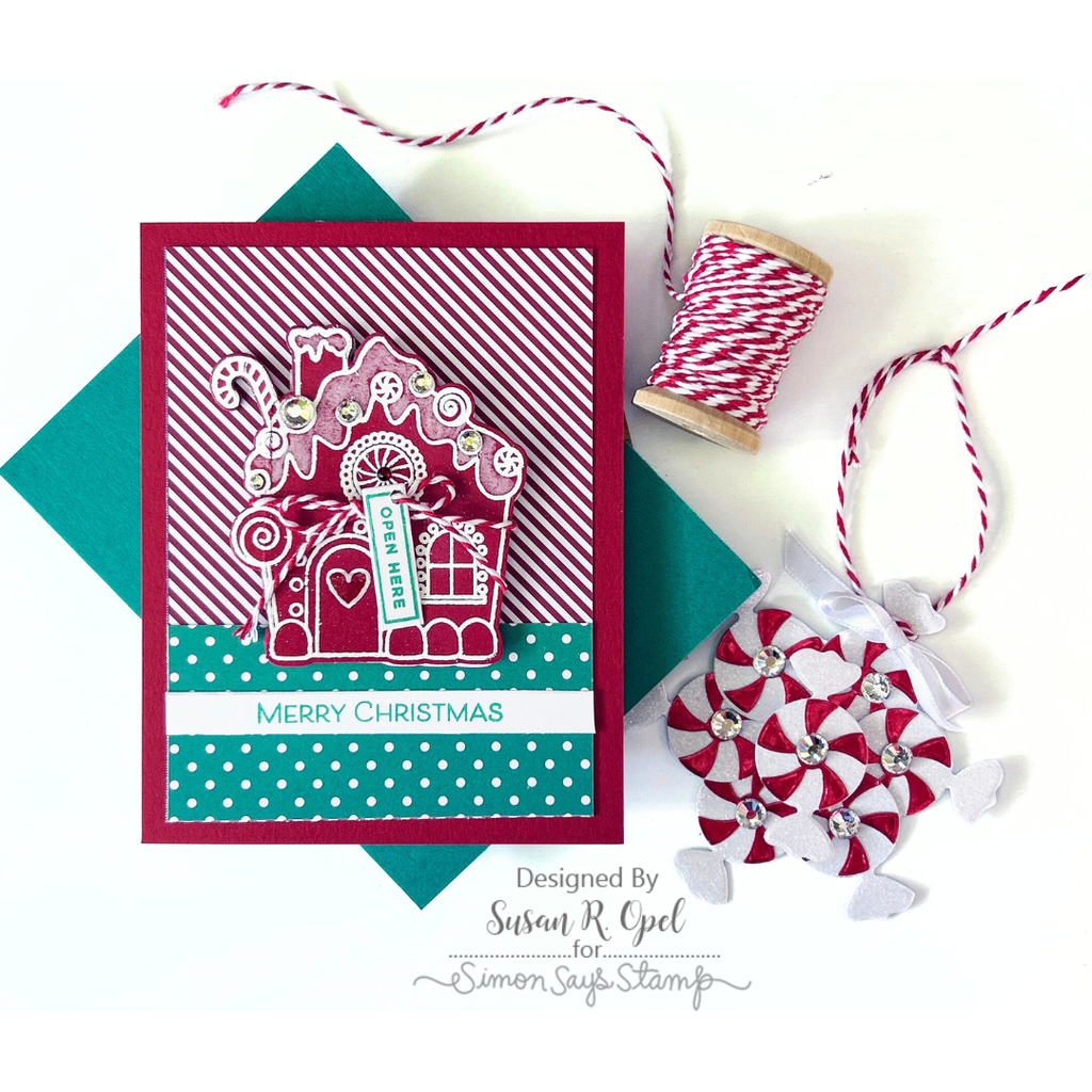 Simon Says Stamp Peppermint Wafer Dies 1108sd Christmas Card and Stamp