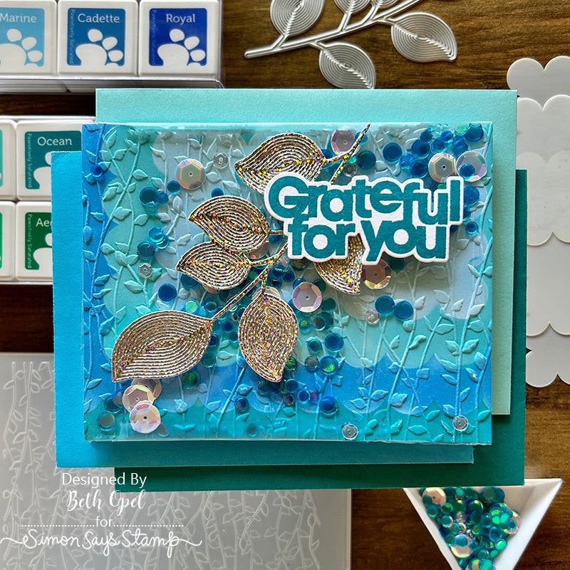 Simon Says Stamp Sequins Perfect Day 0723pd Just A Note Thank You Card