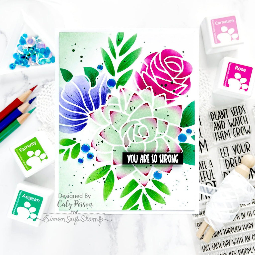 Simon Says Stamp Sequins Perfect Day 0723pd Just A Note Encouragement Card | color-code:ALT02