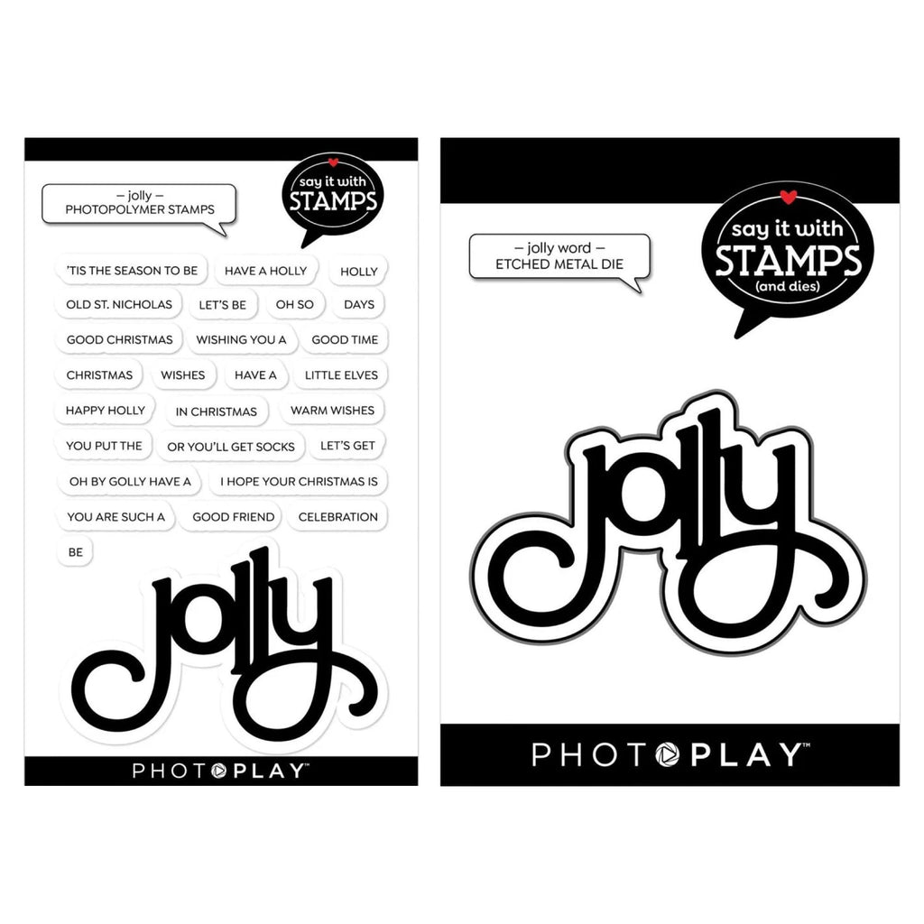 PhotoPlay Jolly Word Stamps And Dies Bundle