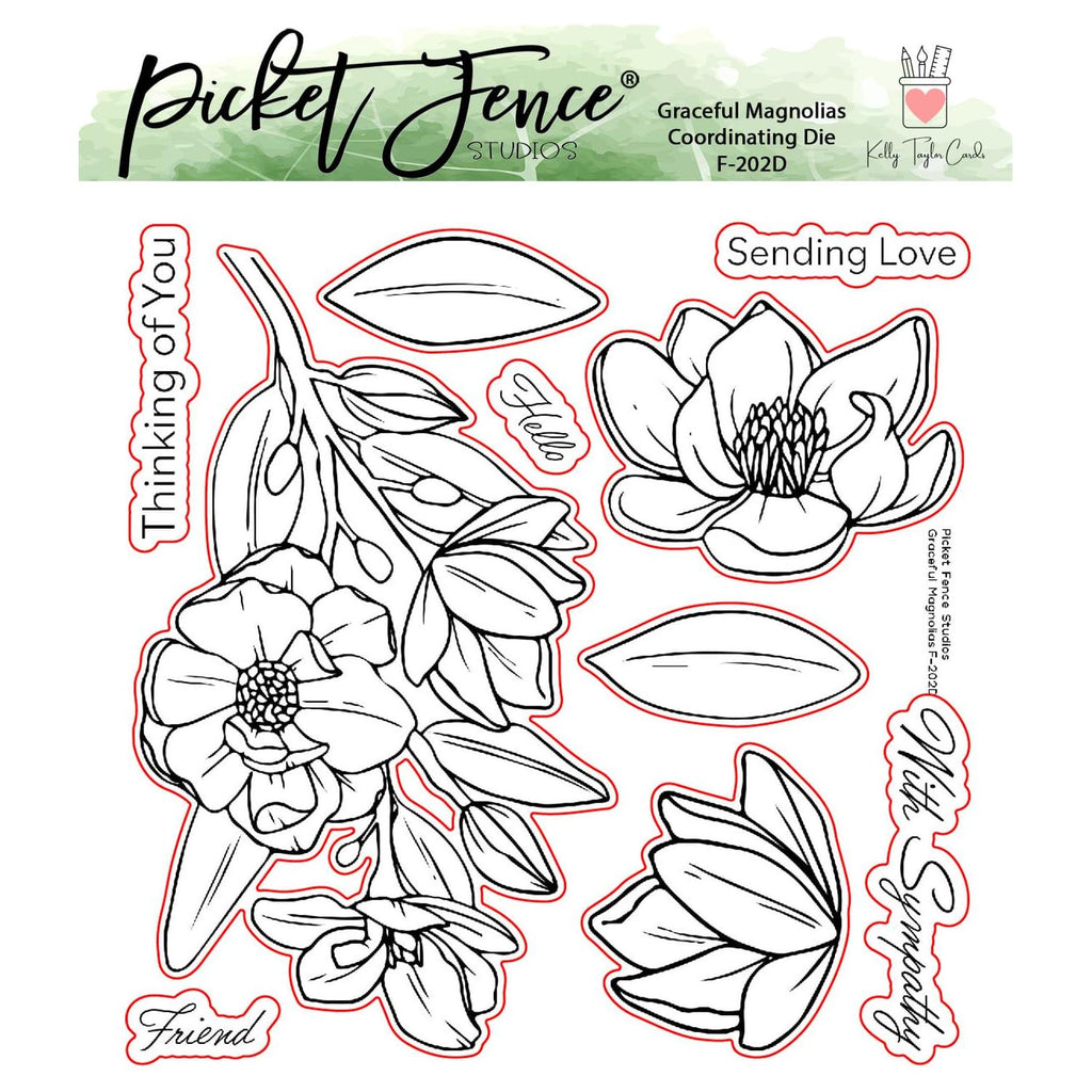 Picket Fence Studios Graceful Magnolias Dies f-202d