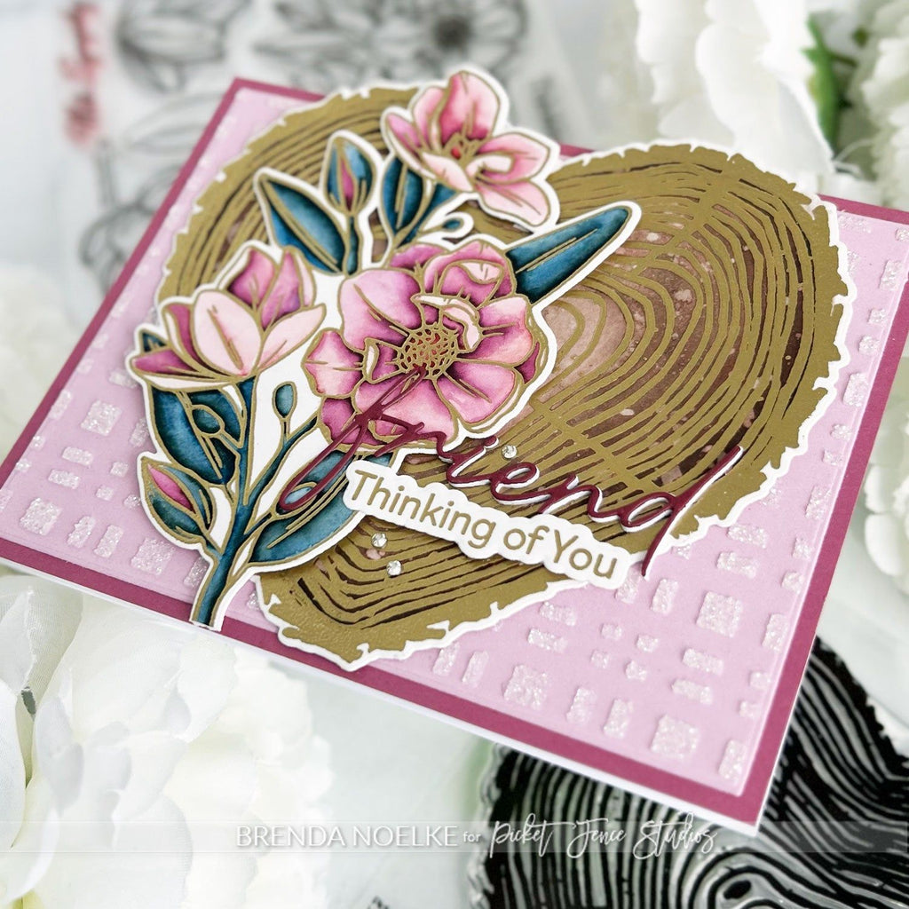 Picket Fence Studios Graceful Magnolias Dies f-202d heart