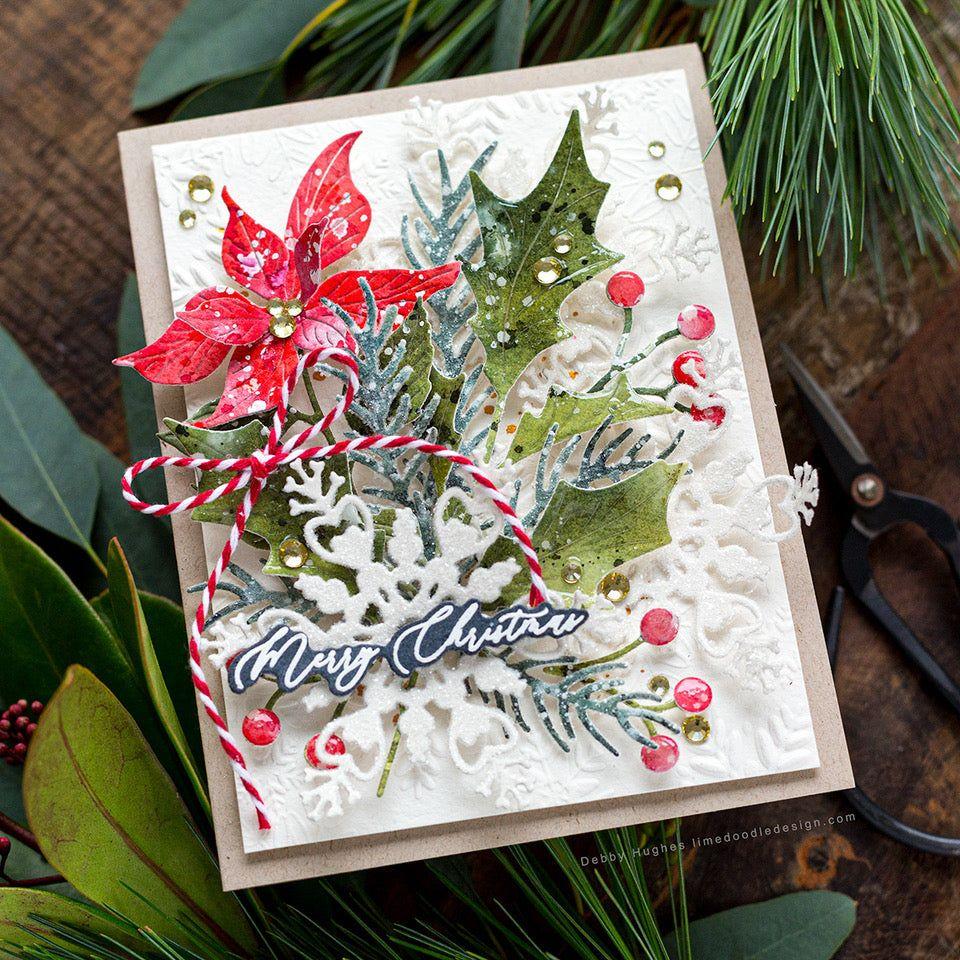 Simon Says Stamp Pine Needle Cluster Wafer Die s950 Festive Fun Christmas Card | color-code:ALT02