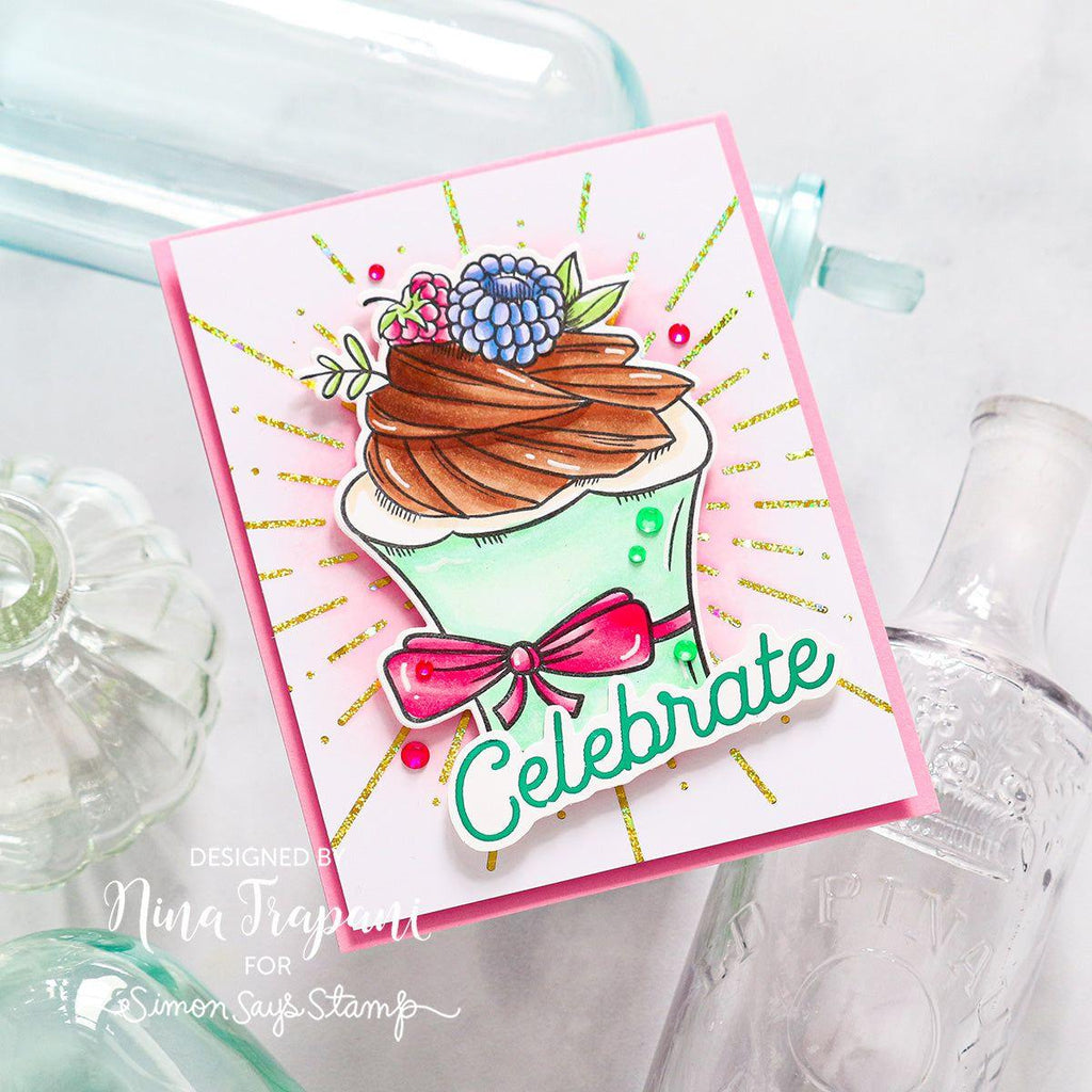 Pink and Main Berry Cupcake Clear Stamp and Die Set celebrate | color-code:ALT01