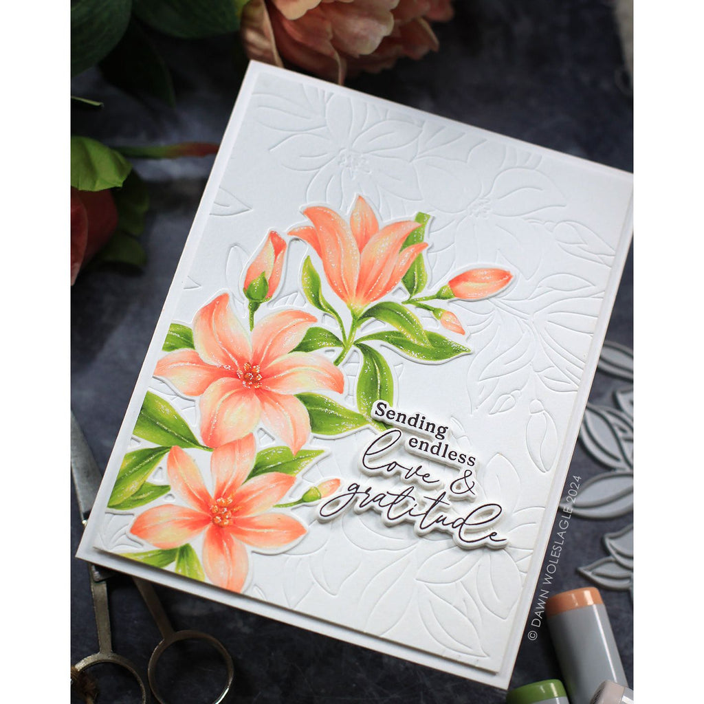 Pinkfresh Studio Delighted For You Dies 243624 Floral Gratitude Card | color-code:ALT01