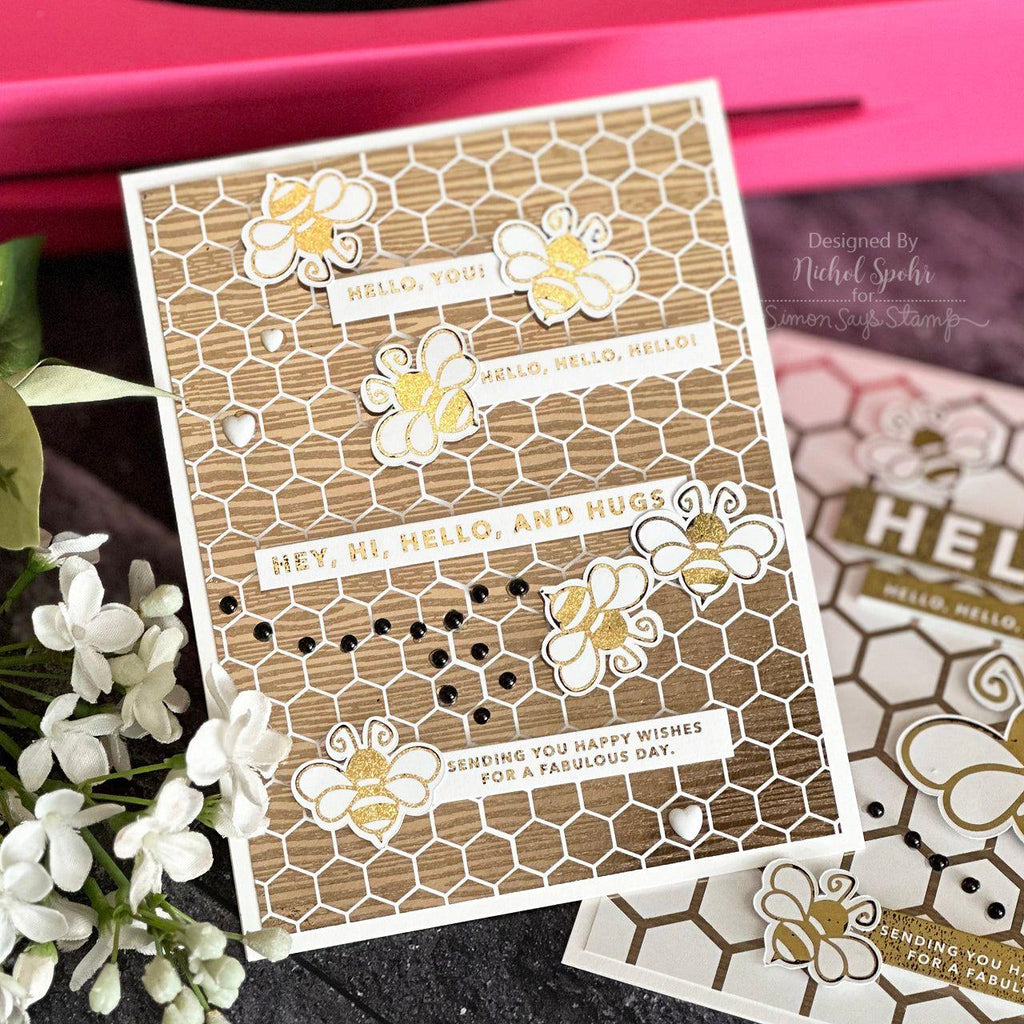 Pink and Main Log Cabin Gold Cheerfoil Roll PMF014 Bees | color-code:ALT01