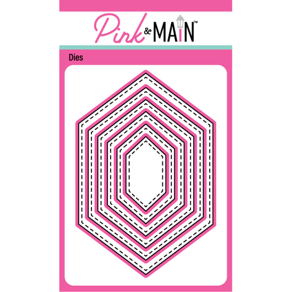 Pink and Main Oblong Stitched Hexagon Dies pnm680