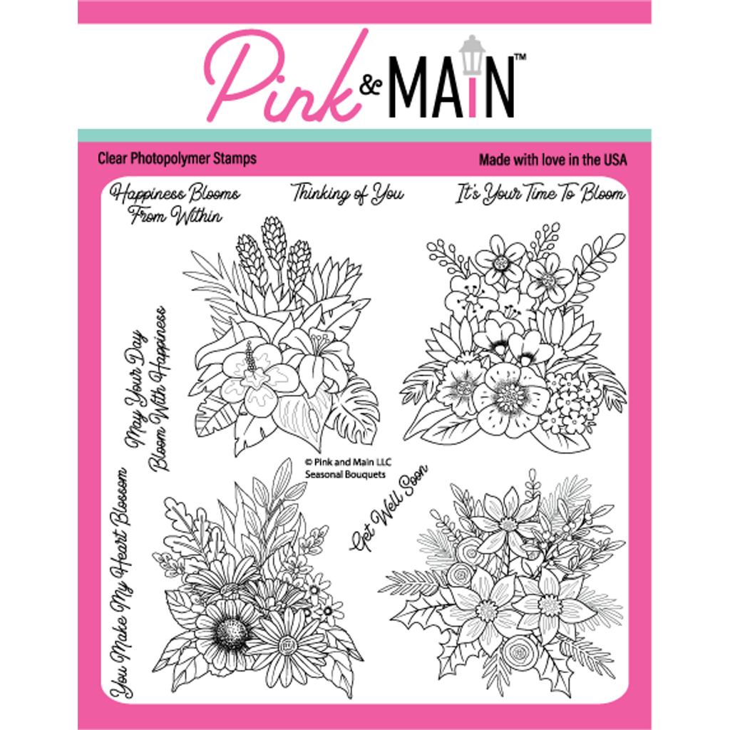 Pink and Main Seasonal Bouquets Clear Stamps pm0735