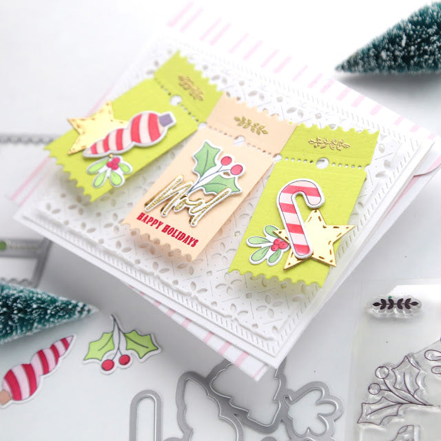 PinkFresh Studio Festive Tickets Stencil Set Festive Gift Tags | color-code:ALT03