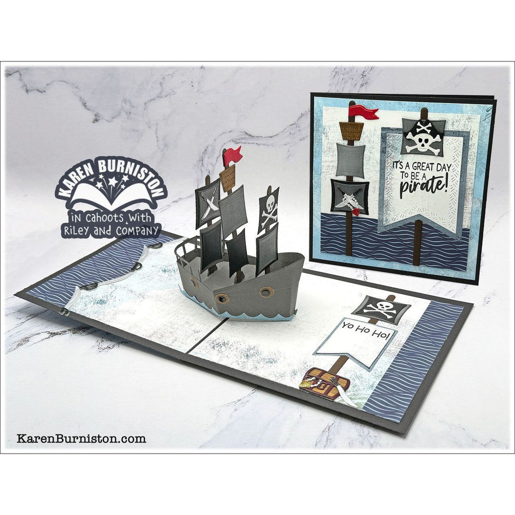 Karen Burniston Pirate Sentiments Clear Stamps cs001 have a great day