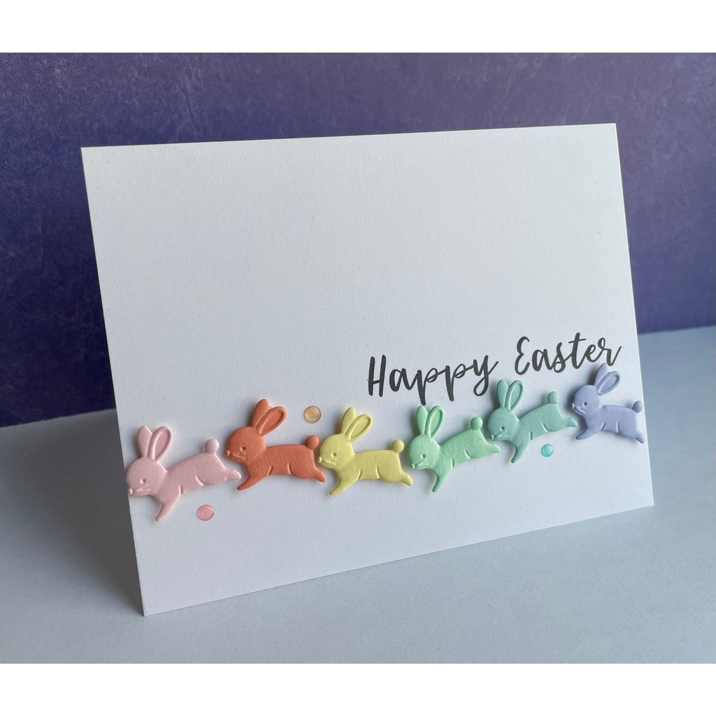 Simon Says Stamp Embossing Folder and Cutting Die Playful Bunny sfd383 Easter Card  | color-code:ALT03